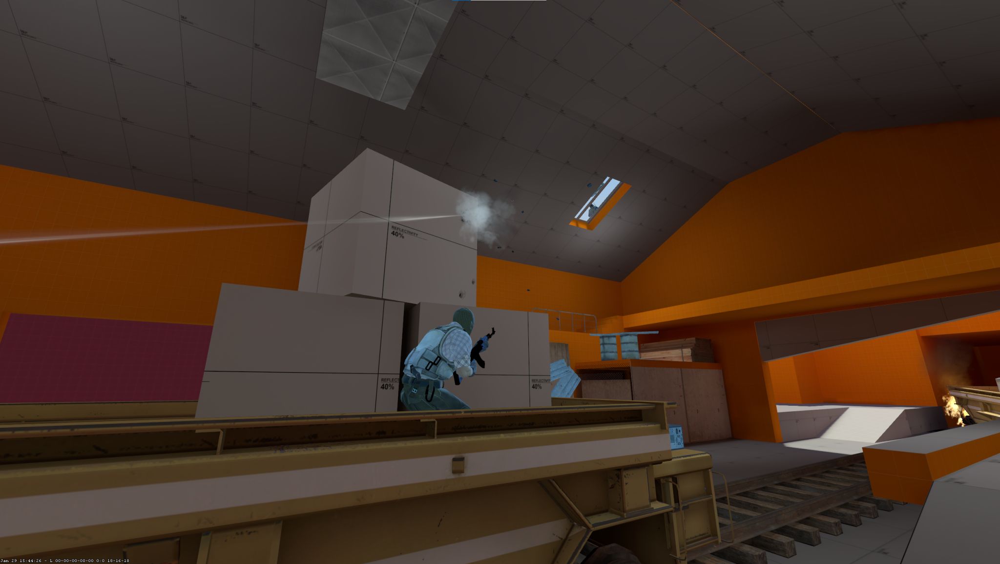 Interior combat route in the de_Shed blockout